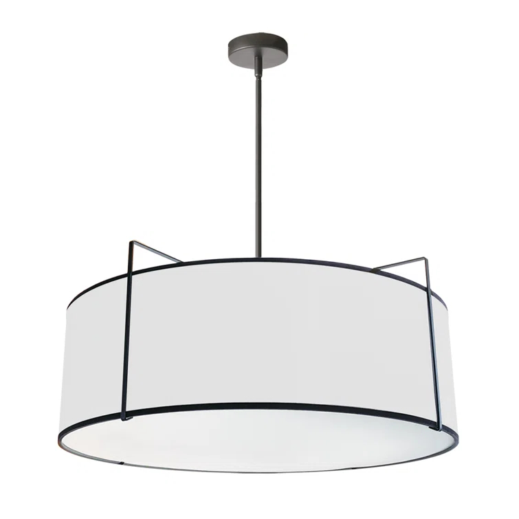 Trapezoid 4 Light Shaded Drum Chandelier