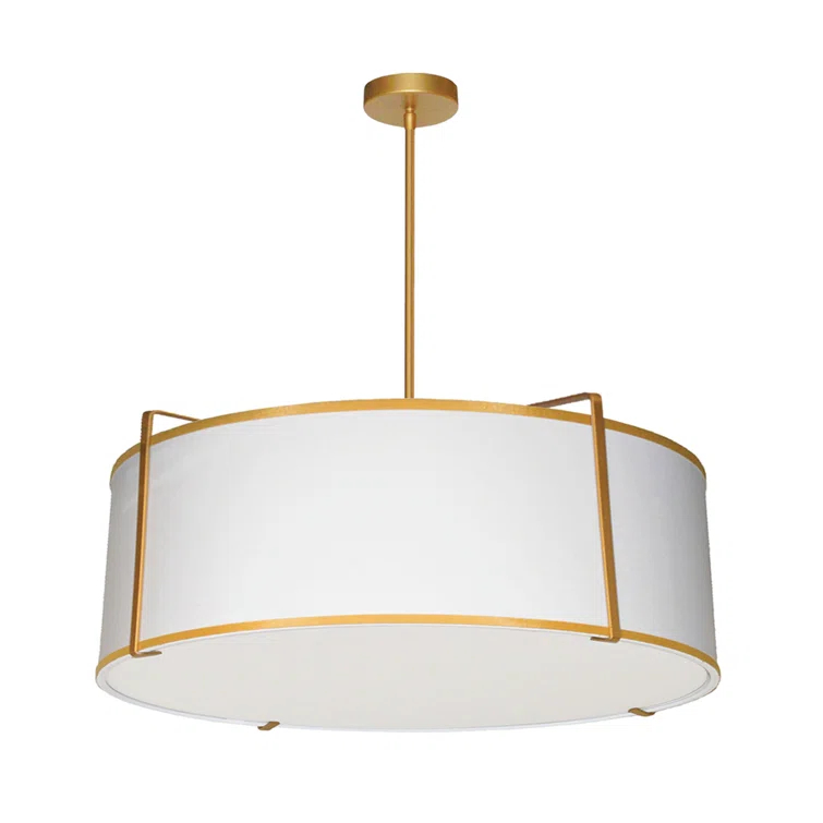 Trapezoid 4 Light Shaded Drum Chandelier