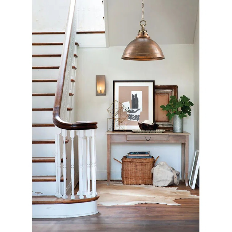 Admiral Rustic 1-Light Dome Pendant in Copper/Antique Brass