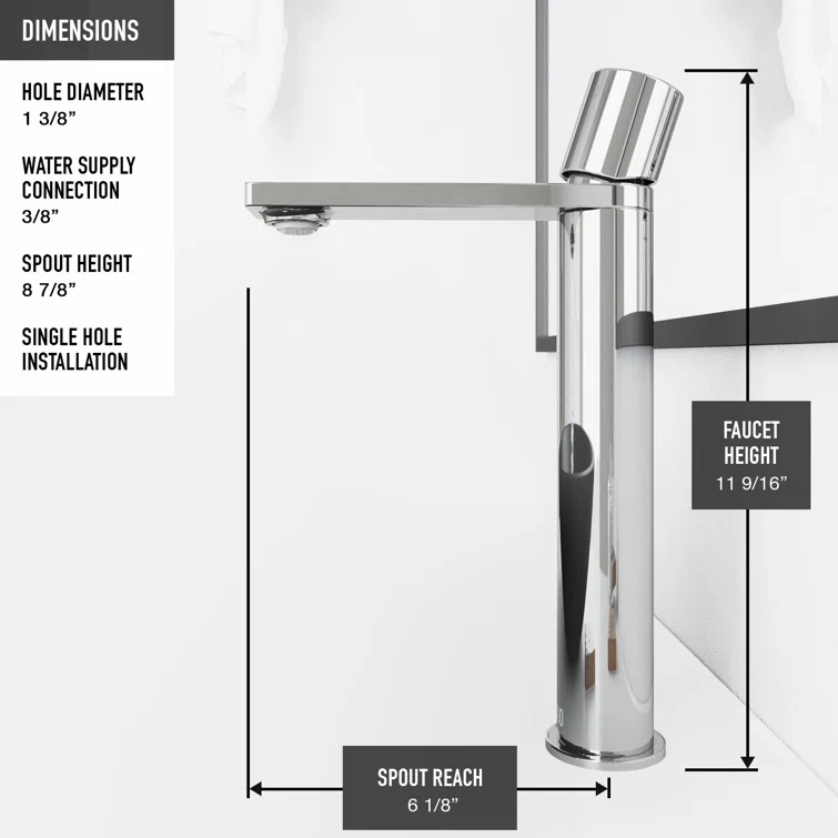 Gotham 12" H Single Handle Vessel Sink Bathroom Faucet