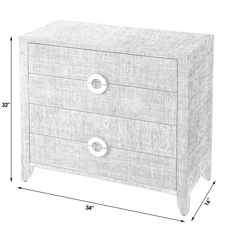 Butler Amelle 4-Drawer Raffia Accent Chest & Reviews | Perigold