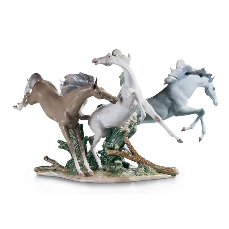 Glossy White Porcelain Horse Figurine by Salvador Debón