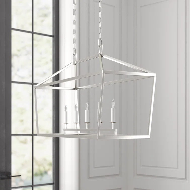 Polished Nickel 5-Light Indoor Linear Chandelier