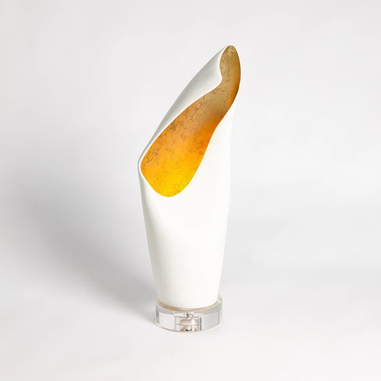 Cowl Lamp-White w/Leaf-Sm