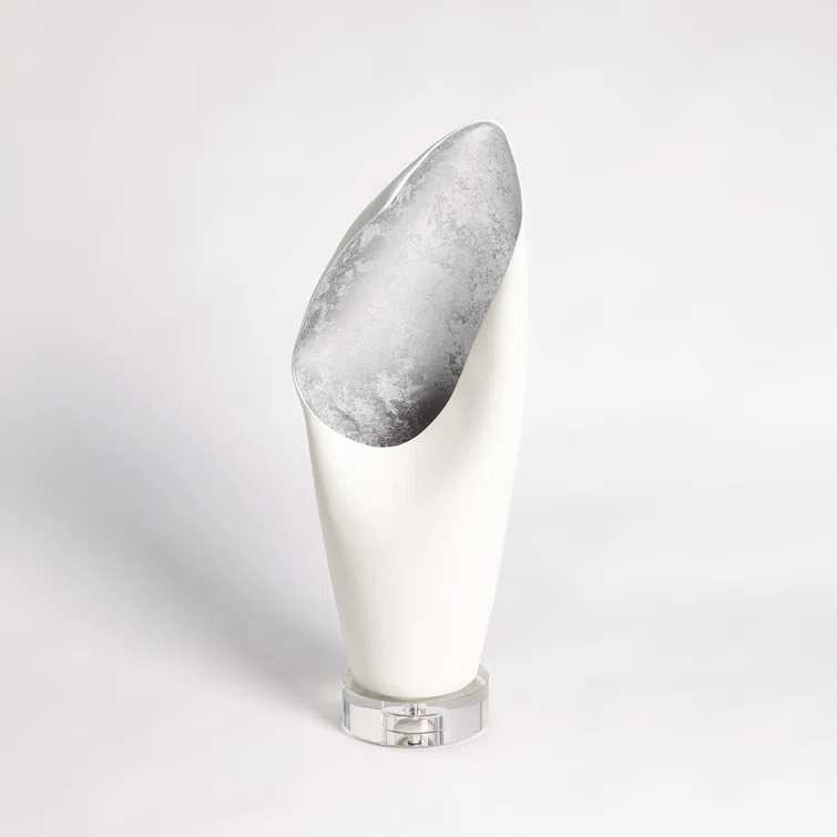 Cowl Lamp-White w/Leaf-Sm