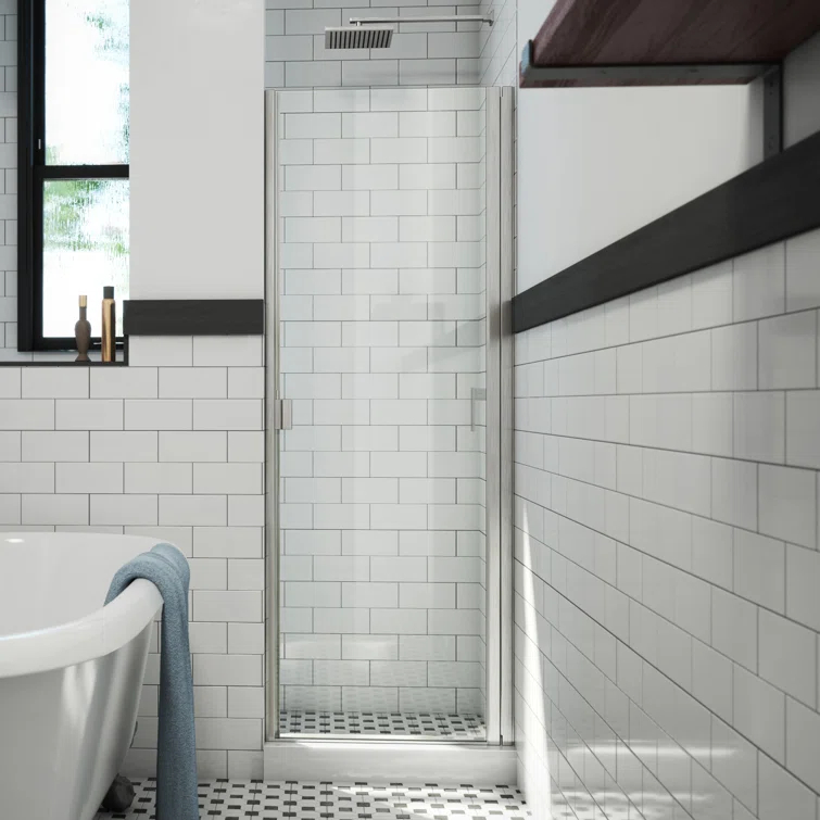 RD Swinging 32" W x 64" H Semi-Frameless Shower Door