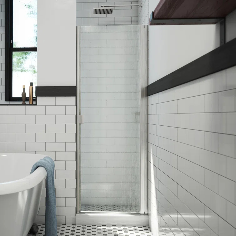 RD 24" W x 66" H Hinged Semi-Frameless Shower Door