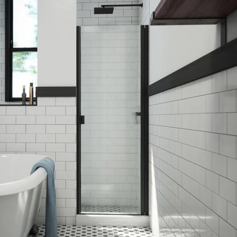 RD 24" W x 66" H Hinged Semi-Frameless Shower Door