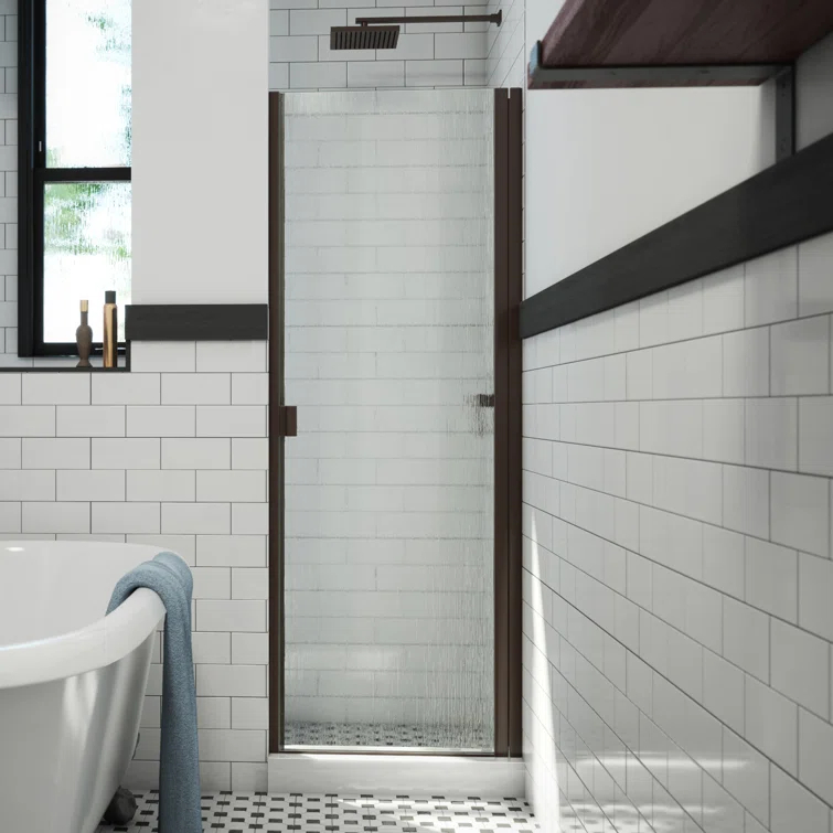 RD 24" W x 66" H Hinged Semi-Frameless Shower Door