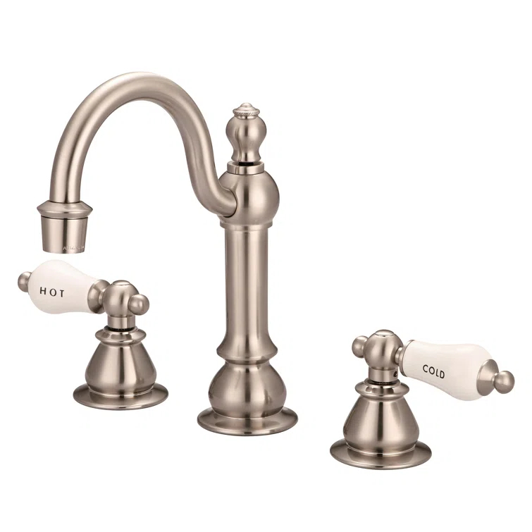 Vintage Widespread 2-handle Bathroom Faucet with Drain Assembly