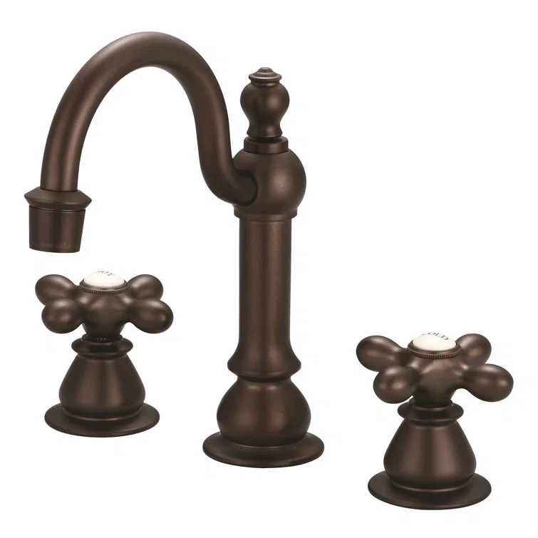 Vintage Widespread 2-handle Bathroom Faucet with Drain Assembly
