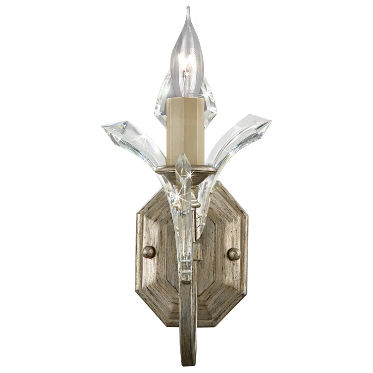 Beveled Arcs Dimmable Sconce in Muted Silver Leaf 13"