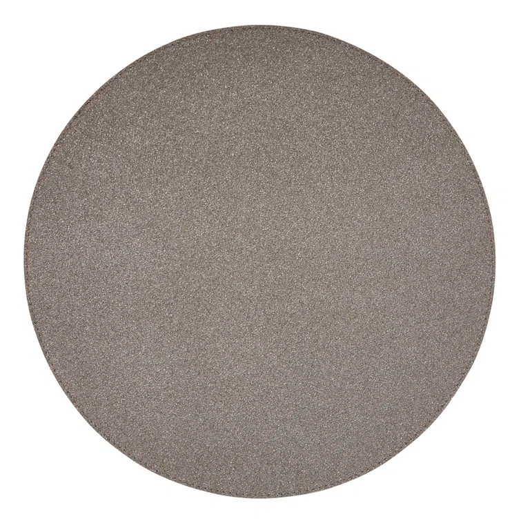 Gray Navy Round Vinyl Reversible Placemats Set of Four