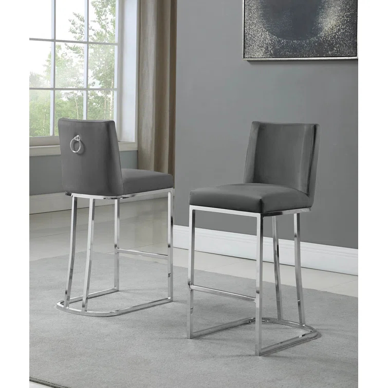 Aurrin Velvet Upholstered Bar & Counter Stool