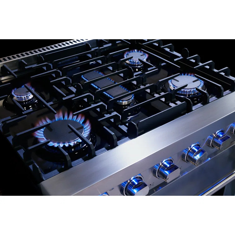Cosmo 30 in. Haven Collection 4.5 cu. ft. Gas Range with 5 Sealed Burners, Convection Oven, Knob LED Lights, Stainless Steel