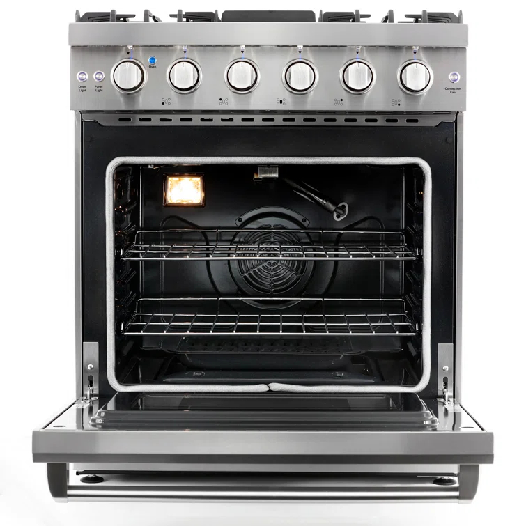 Cosmo 30 in. Haven Collection 4.5 cu. ft. Gas Range with 5 Sealed Burners, Convection Oven, Knob LED Lights, Stainless Steel