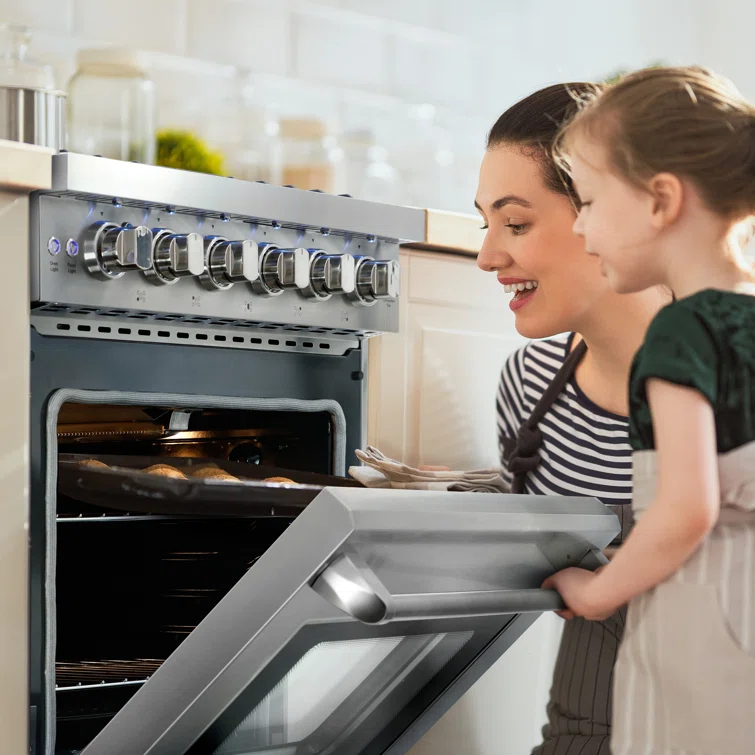 Cosmo 30 in. Haven Collection 4.5 cu. ft. Gas Range with 5 Sealed Burners, Convection Oven, Knob LED Lights, Stainless Steel