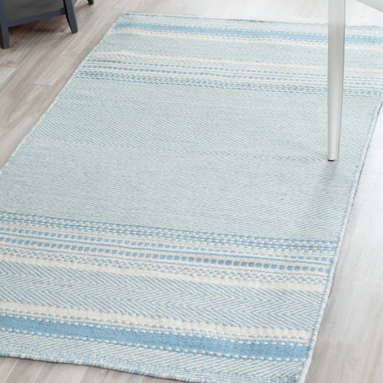 Grice Kilim Hand Woven Flat Weave Wool Striped Rug
