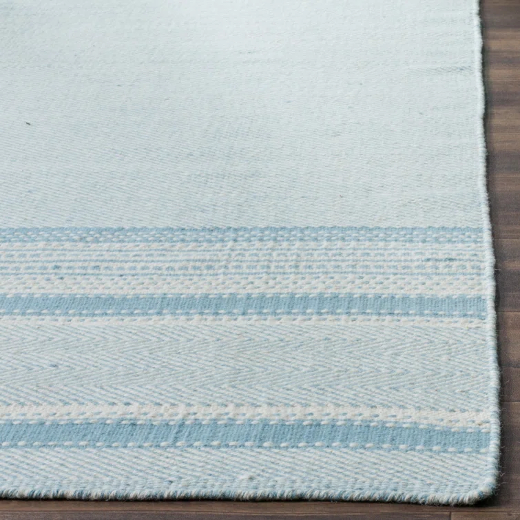 Grice Kilim Hand Woven Flat Weave Wool Striped Rug