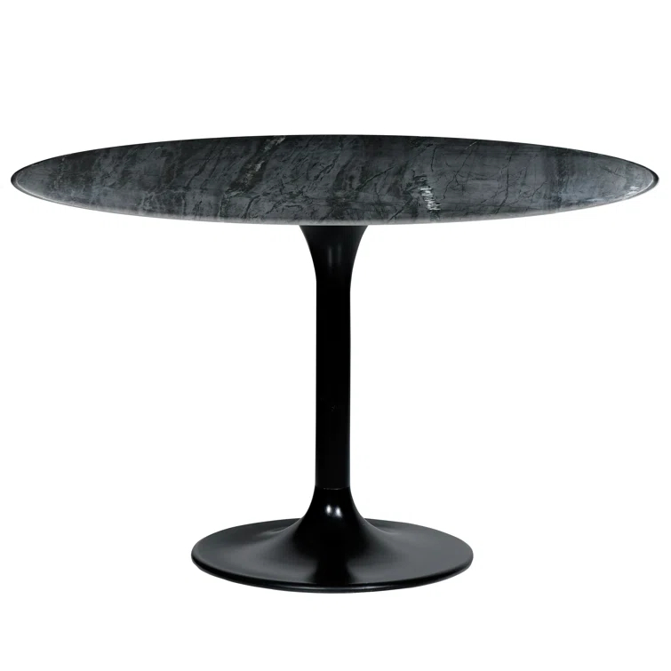 Eleonora Round Marble Top Metal Base Dining Table