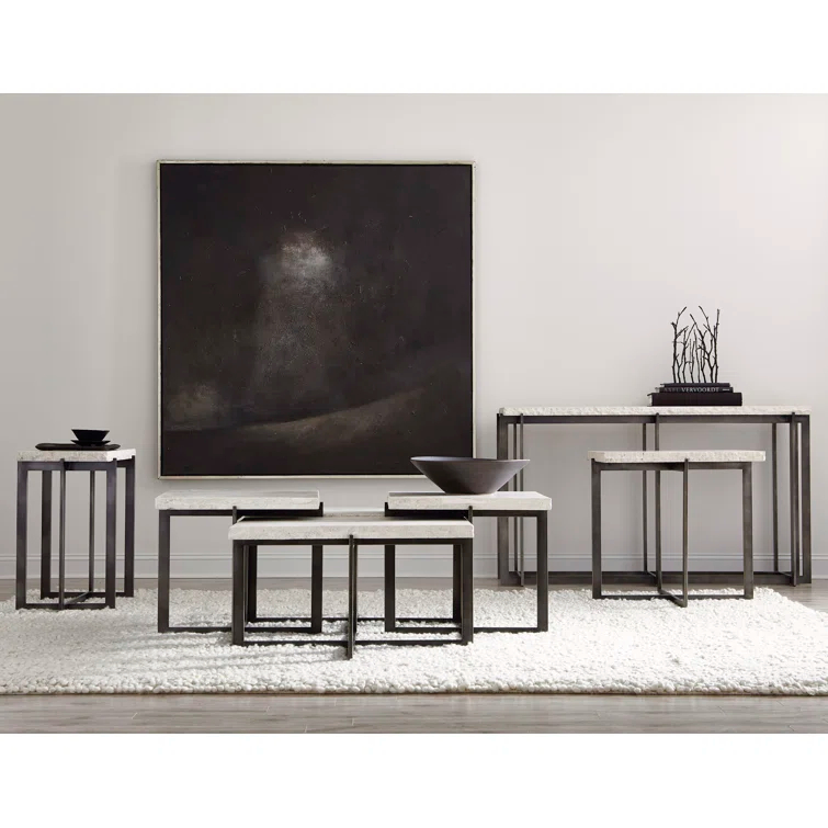 Hathaway 57.13'' Stone Console Table