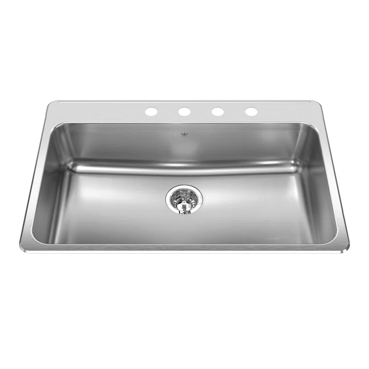 33.38'' L Drop-In Single Bowl Stainless Steel Kitchen Sink
