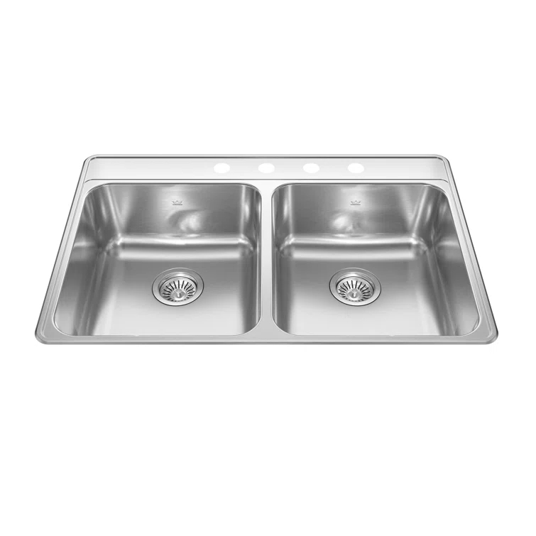 Creemore 33'' L Drop-In Double Bowl Stainless Steel Kitchen Sink