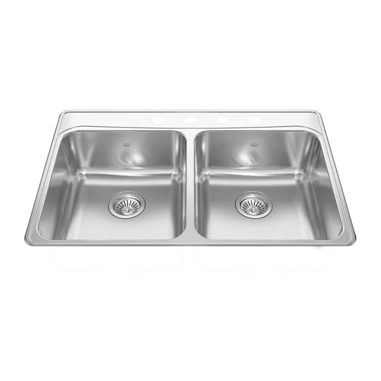 Creemore 33'' L Drop-In Double Bowl Stainless Steel Kitchen Sink