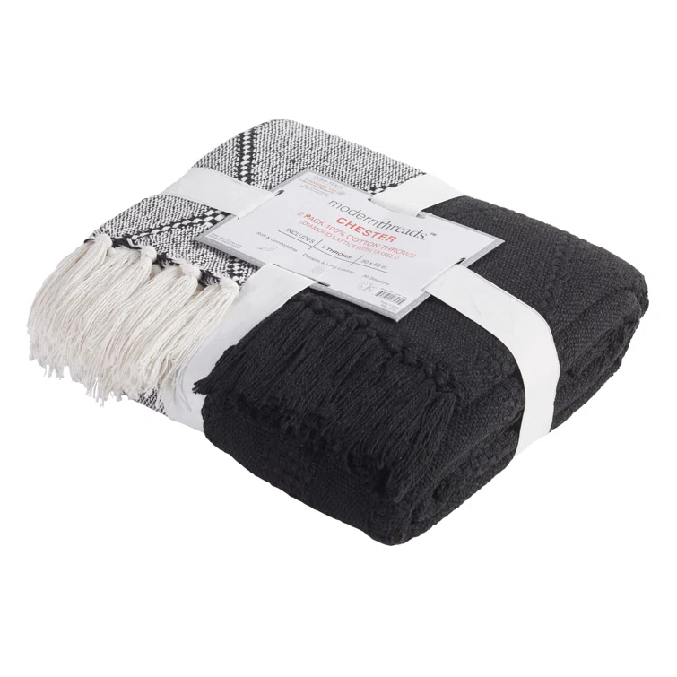 Amrapur Overseas Inc. Chester 100% Cotton Throw & Reviews | Wayfair