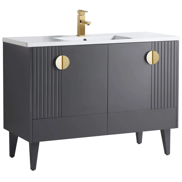 Saimah 48'' Single Bathroom Vanity with Ceramic Top