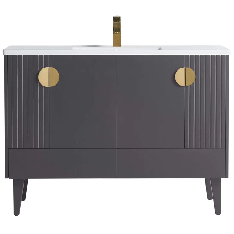 Saimah 48'' Single Bathroom Vanity with Ceramic Top