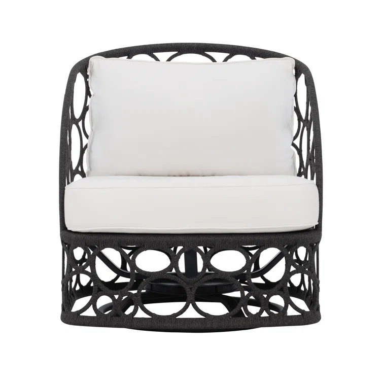Bernhardt Bali Swivel Wicker Outdoor Lounge Chair
