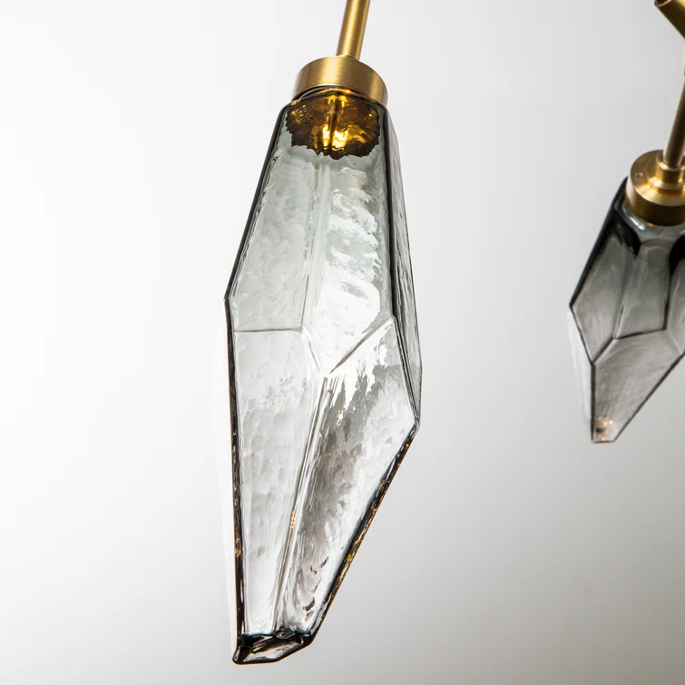 Rock Crystal Dimmable LED Sputnik Modern Linear Chandelier