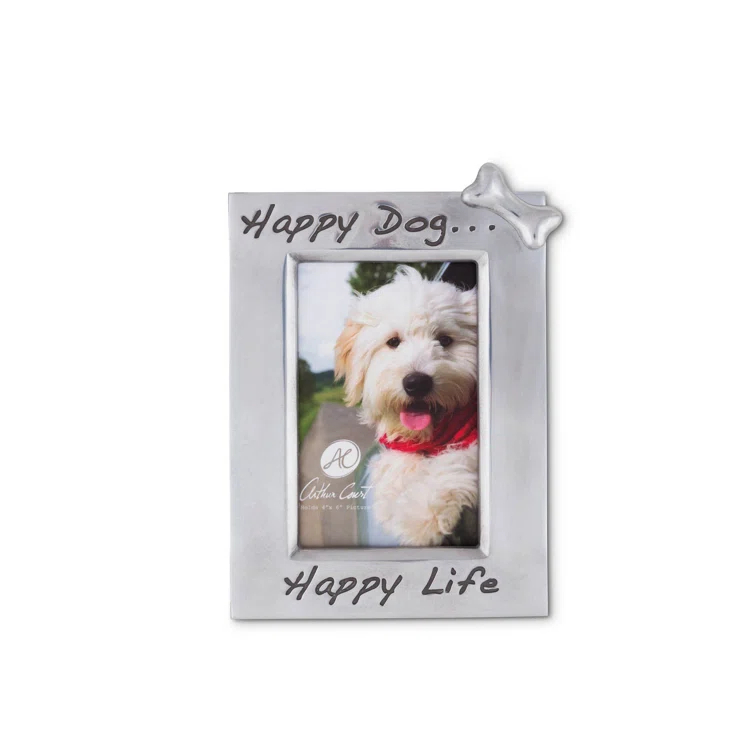 Arthur Court Designs Gray Metal Embossed Picture Frame