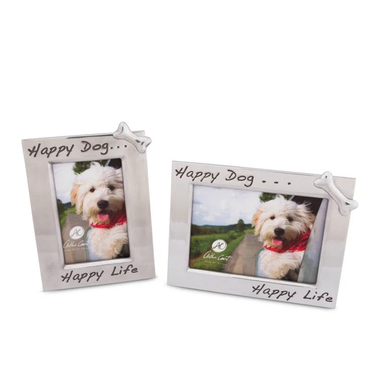 Arthur Court Designs Gray Metal Embossed Picture Frame