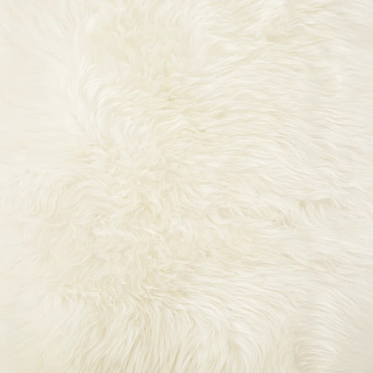 Mateo Collection Luxurious Cream Lambskin Throw Blanket