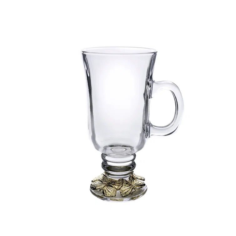 Arthur Court Designs Butterfly Plated Glass Irish Coffee Mug