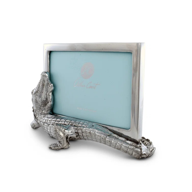 Small Silver Aluminum Alligator Photo Frame