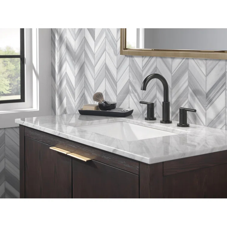 Nicoli Widespread Bathroom Faucet 3 Hole, 2-handle Bathroom Sink Faucet with Drain Assembly