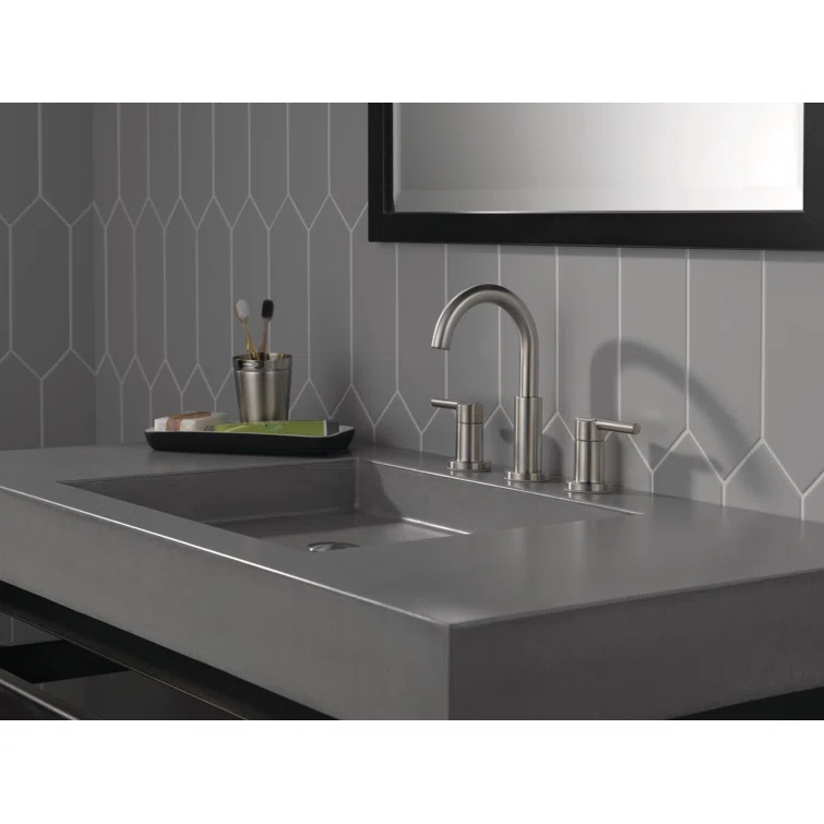 Nicoli Widespread Bathroom Faucet 3 Hole, 2-handle Bathroom Sink Faucet with Drain Assembly