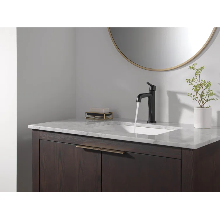 Single-Hole Single-handle Bathroom Faucet with Drain Assembly