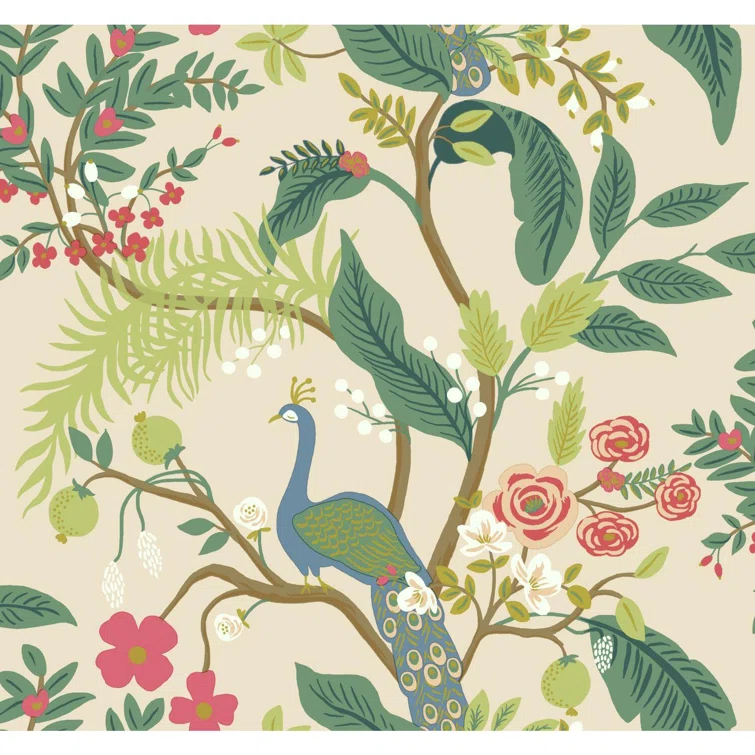 Rifle Paper Co. Peacock 27' x 27" Wallpaper Roll