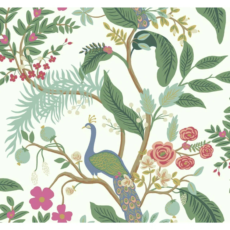 Rifle Paper Co. Peacock 27' x 27" Wallpaper Roll