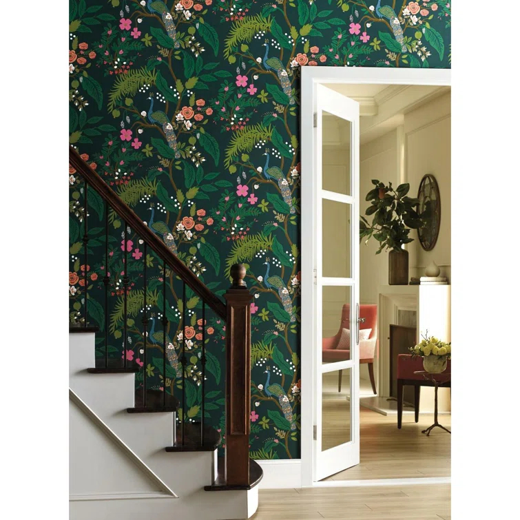 Rifle Paper Co. Peacock 27' x 27" Wallpaper Roll