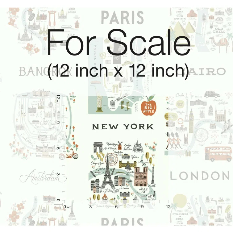 Rifle Paper Co. City Maps 27' L x 27" W Wallpaper Roll