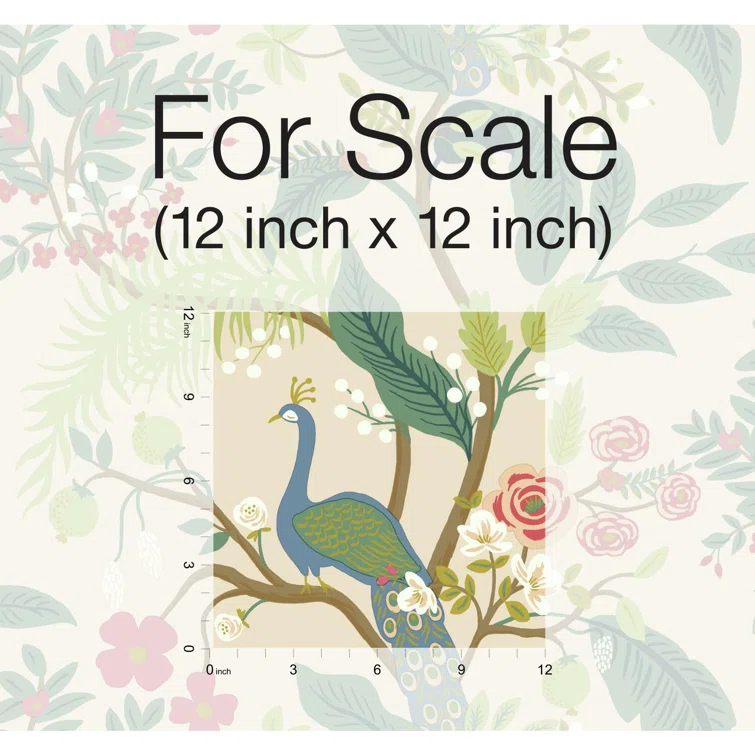 Rifle Paper Co. Peacock 27' x 27" Wallpaper Roll