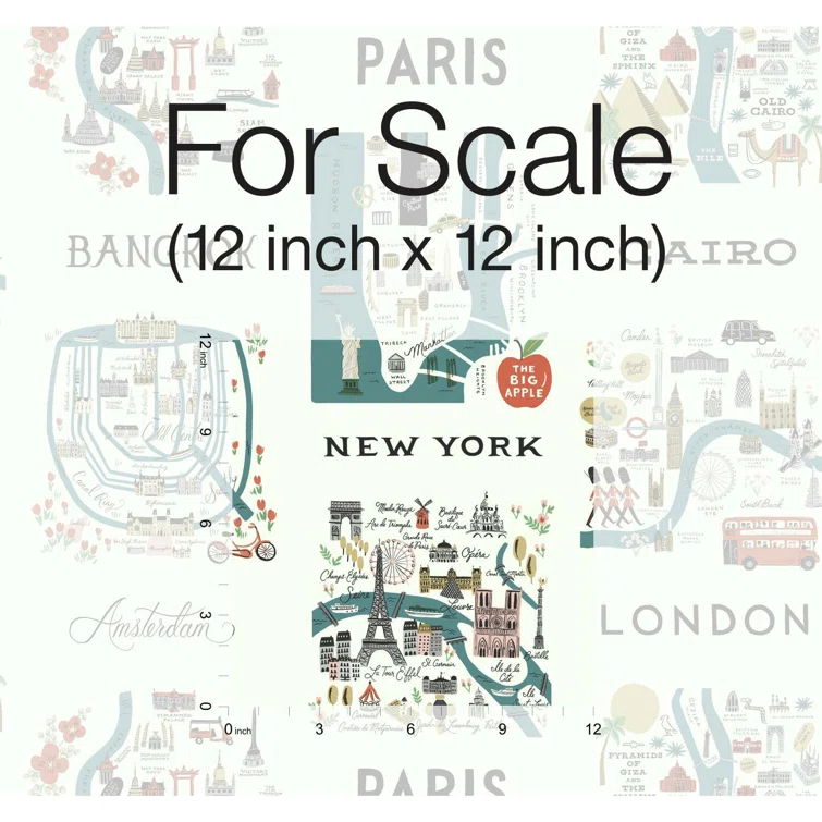 Rifle Paper Co. City Maps 27' L x 27" W Wallpaper Roll