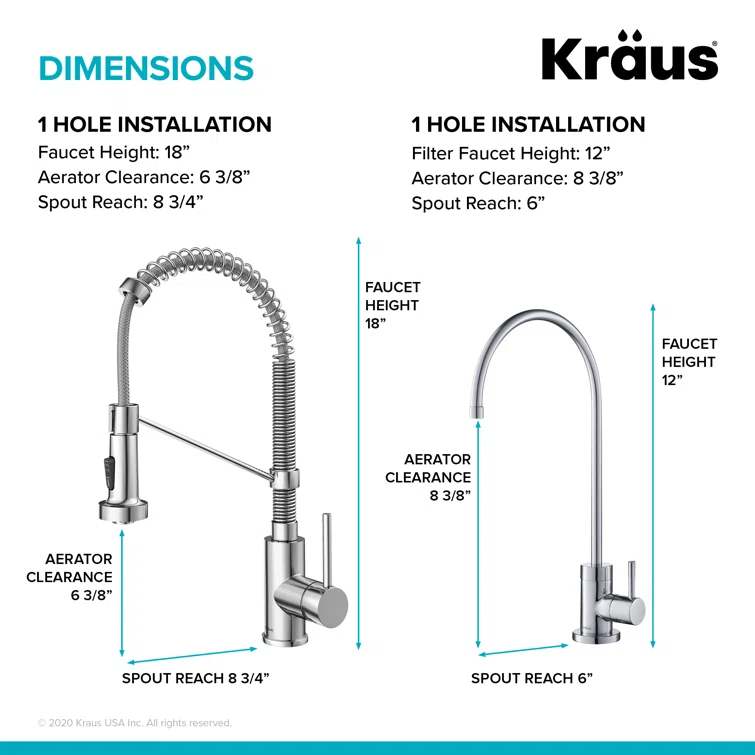 KRAUS Bolden Commercial Style 2-Function Single Handle Pull Down Kitchen Faucet