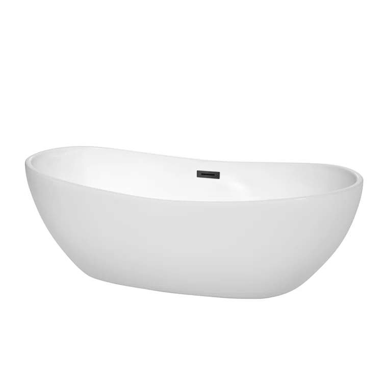 Rebecca 70'' x 32'' Freestanding Soaking Acrylic Bathtub