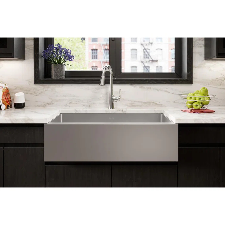 36" L x 20" W Double Basin Farmhouse Kitchen Sink
